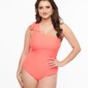 Coral One Shoulder One Piece Swimsuit