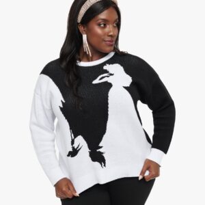 Disney Princess collection by Unique Vintage Plus Size Black & White Maleficent Aurora Sweater