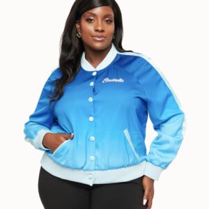 Disney Princess collection by Unique Vintage Plus Size Cinderella Blue Ombre Long Sleeve Bomber Jacket