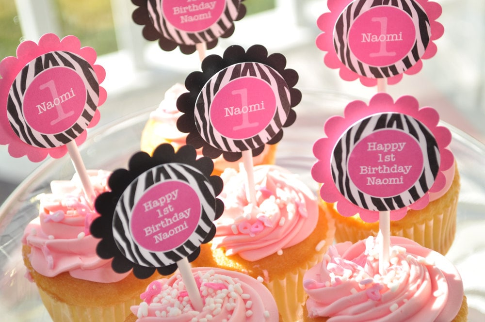birthday-favor-sticker-labels-girls-1st-birthday-party-favors-zebra-birthday-stickers-treat-bag-stickers-goody-bag-stickers-set-of-24 #460614